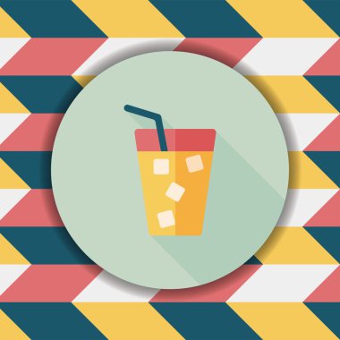 Uzun Gölge, eps10 ile soda içmek düz simgesi