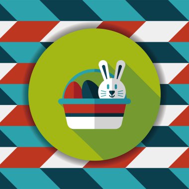 Paskalya tavşanı düz simgesi ile uzun gölge, eps10