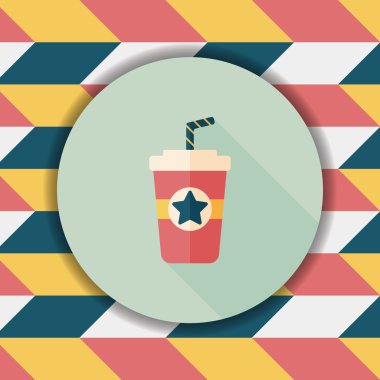 Uzun Gölge, eps10 ile soda içmek düz simgesi