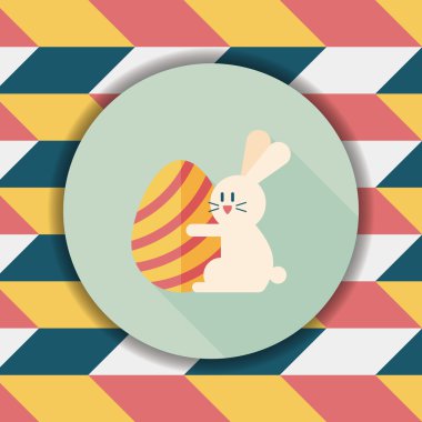 Paskalya tavşanı düz simgesi ile uzun gölge, eps10