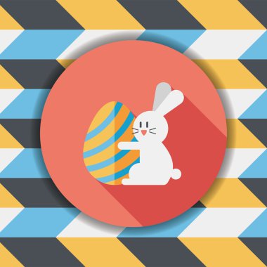 Paskalya tavşanı düz simgesi ile uzun gölge, eps10