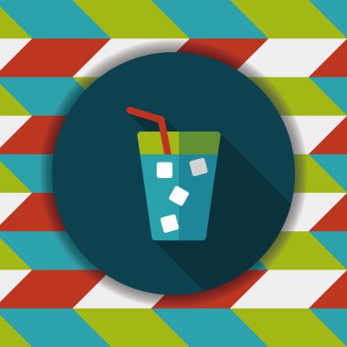 Uzun Gölge, eps10 ile soda içmek düz simgesi