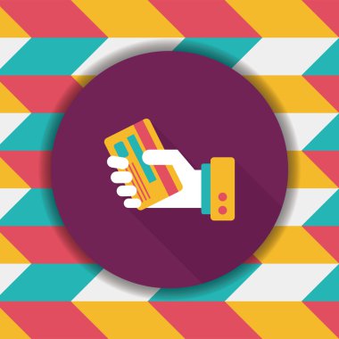 Uzun Gölge, eps10 ile kredi kartı düz simgesi