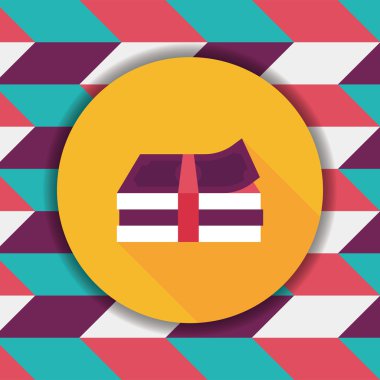 Uzun Gölge, eps10 ile kağıt para düz simgesi