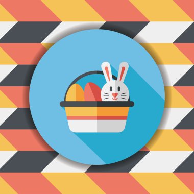 Paskalya tavşanı düz simgesi ile uzun gölge, eps10