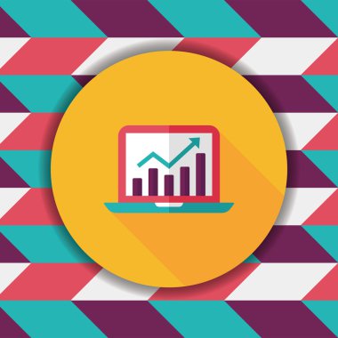 iş grafik düz simgesini uzun gölge, eps10 ile