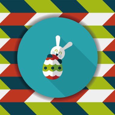 Paskalya tavşanı düz simgesi ile uzun gölge, eps10