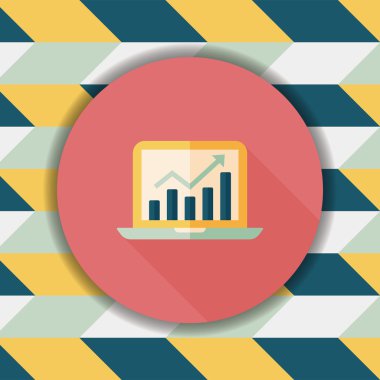 iş grafik düz simgesini uzun gölge, eps10 ile