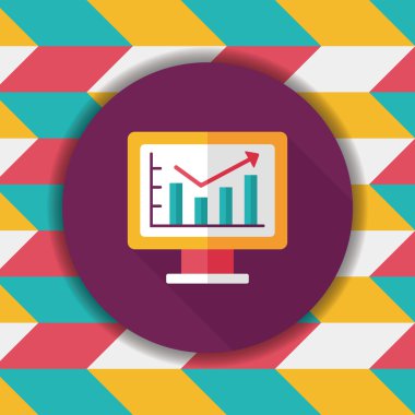 iş grafik düz simgesini uzun gölge, eps10 ile