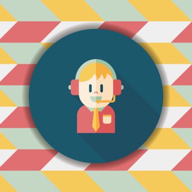 Müşteri Servisi simgesini uzun gölge, eps10 ile