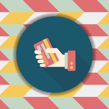 Uzun Gölge, eps10 ile kredi kartı düz simgesi