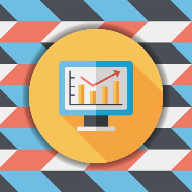 iş grafik düz simgesini uzun gölge, eps10 ile