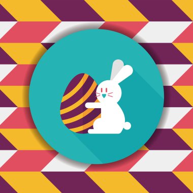Paskalya tavşanı düz simgesi ile uzun gölge, eps10