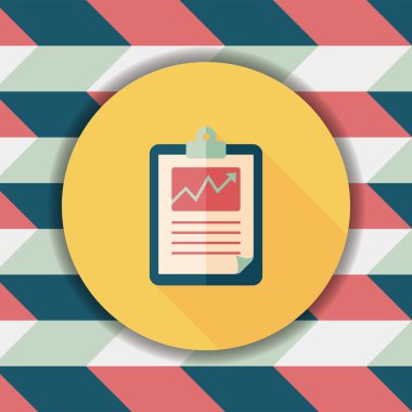 iş grafik düz simgesini uzun gölge, eps10 ile