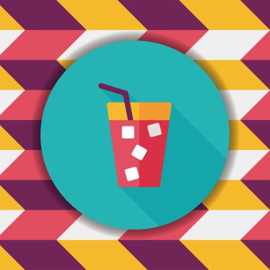 Uzun Gölge, eps10 ile soda içmek düz simgesi