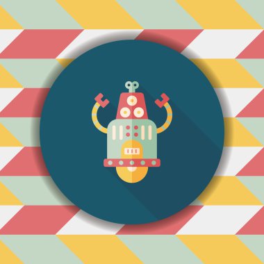 Robot kavramı uzun gölge, eps10 düz simgesiyle