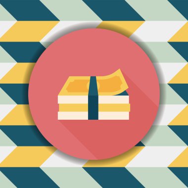 Uzun Gölge, eps10 ile kağıt para düz simgesi