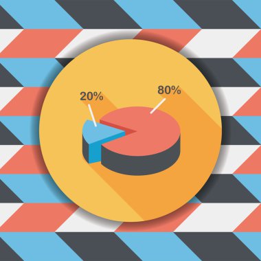 iş grafik düz simgesini uzun gölge, eps10 ile