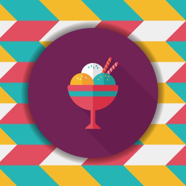 Uzun Gölge, eps10 dondurma düz simgesi