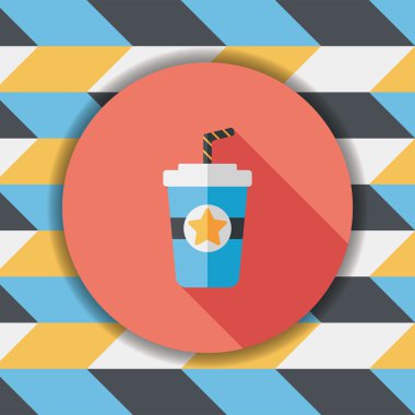 Uzun Gölge, eps10 ile soda içmek düz simgesi