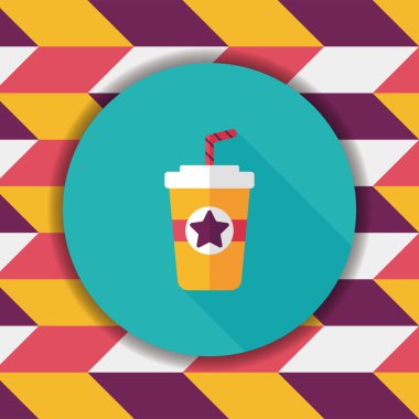 Uzun Gölge, eps10 ile soda içmek düz simgesi