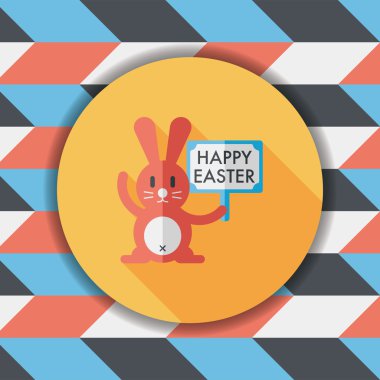 Paskalya tavşanı düz simgesi ile uzun gölge, eps10