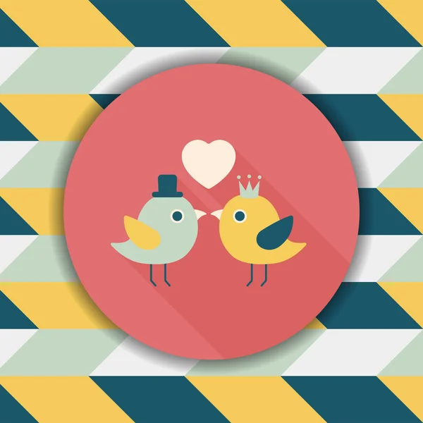 Valentine's Day lover bird flat icon with long shadow, eps10 — Image vectorielle