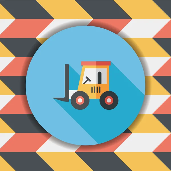 Trasporti camion in movimento icona piatta con lunga ombra, eps10 — Vettoriale Stock