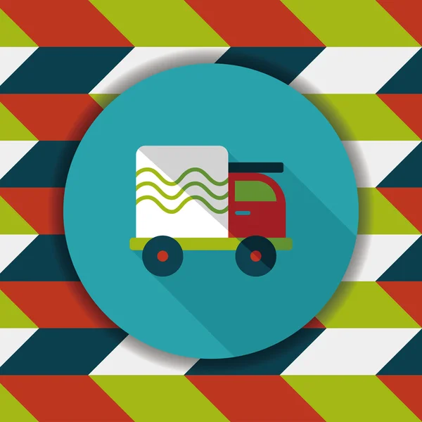 Transport ciężarowy płaski ikona z długi cień, eps10 — Wektor stockowy