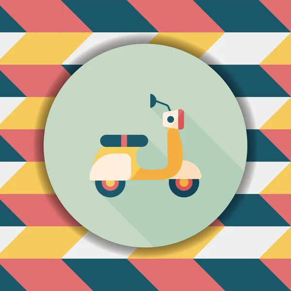 Vervoer scooter platte pictogram met lange schaduw, eps10 — Stockvector