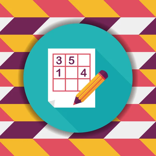 Sudoku icono plano con sombra larga, eps10 — Vector de stock
