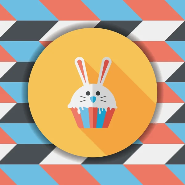 Pascua cupcake icono plano con sombra larga, eps10 — Vector de stock
