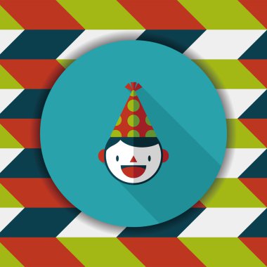 verjaardag partij jongen platte pictogram met lange schaduw, eps10