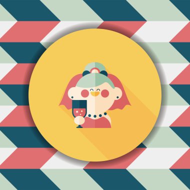 Gelinin düz ikonu, uzun gölgeli, eps10