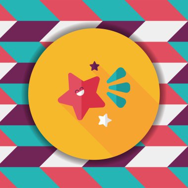 Uzay yıldız düz simgesi ile uzun gölge, eps10