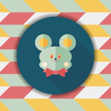 oyuncak ayı uzun gölge düz simgesi