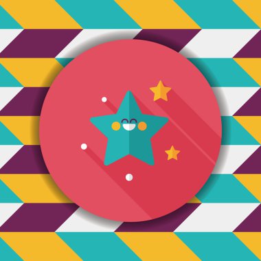 Uzay yıldız düz simgesi ile uzun gölge, eps10