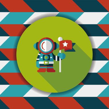 Uzun Gölge, eps10 ile uzay astronot düz simgesi