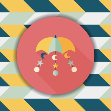 oyuncak uzun gölge, eps 10 düz simgesiyle asılı Bebek karyolası/beşik