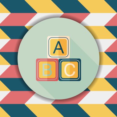 Uzun Gölge, eps 10 ile ABC blokları düz simgesi