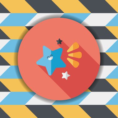 Uzay yıldız düz simgesi ile uzun gölge, eps10