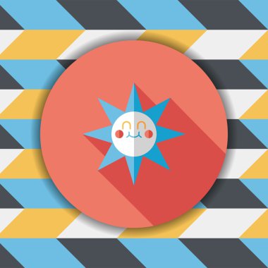 Uzun Gölge, eps10 güneş düz simgesiyle