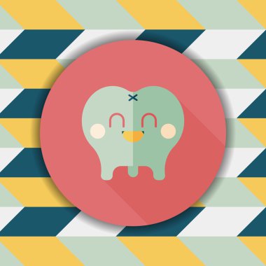 Uzun gölgeler, eps10 ile diş düz stil simgesi