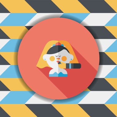 Gelinin düz ikonu, uzun gölgeli, eps10