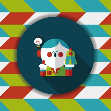 Uzay bilim adamları uzun gölge, eps10 düz simgesiyle