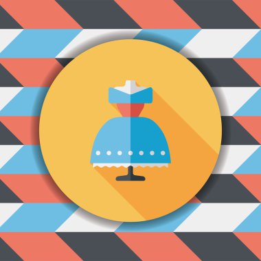 düğün elbise uzun gölge, eps10 düz simgesiyle