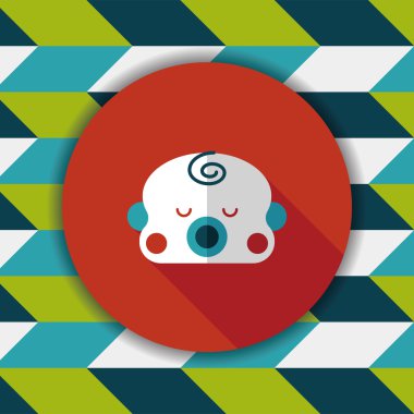 bebek çocuk düz simgesi ile uzun gölge, eps10