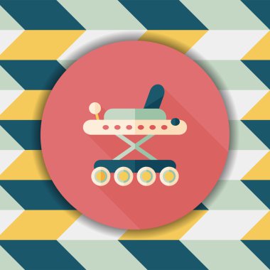 bebeğim walker düz simgesi ile uzun gölge, eps10