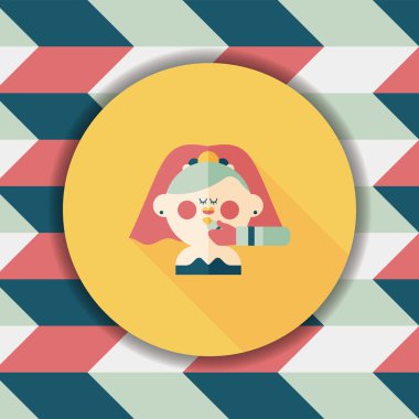 Gelinin düz ikonu, uzun gölgeli, eps10