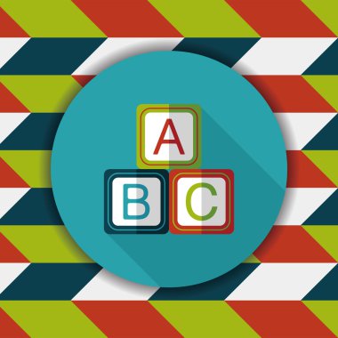 Uzun Gölge, eps 10 ile ABC blokları düz simgesi